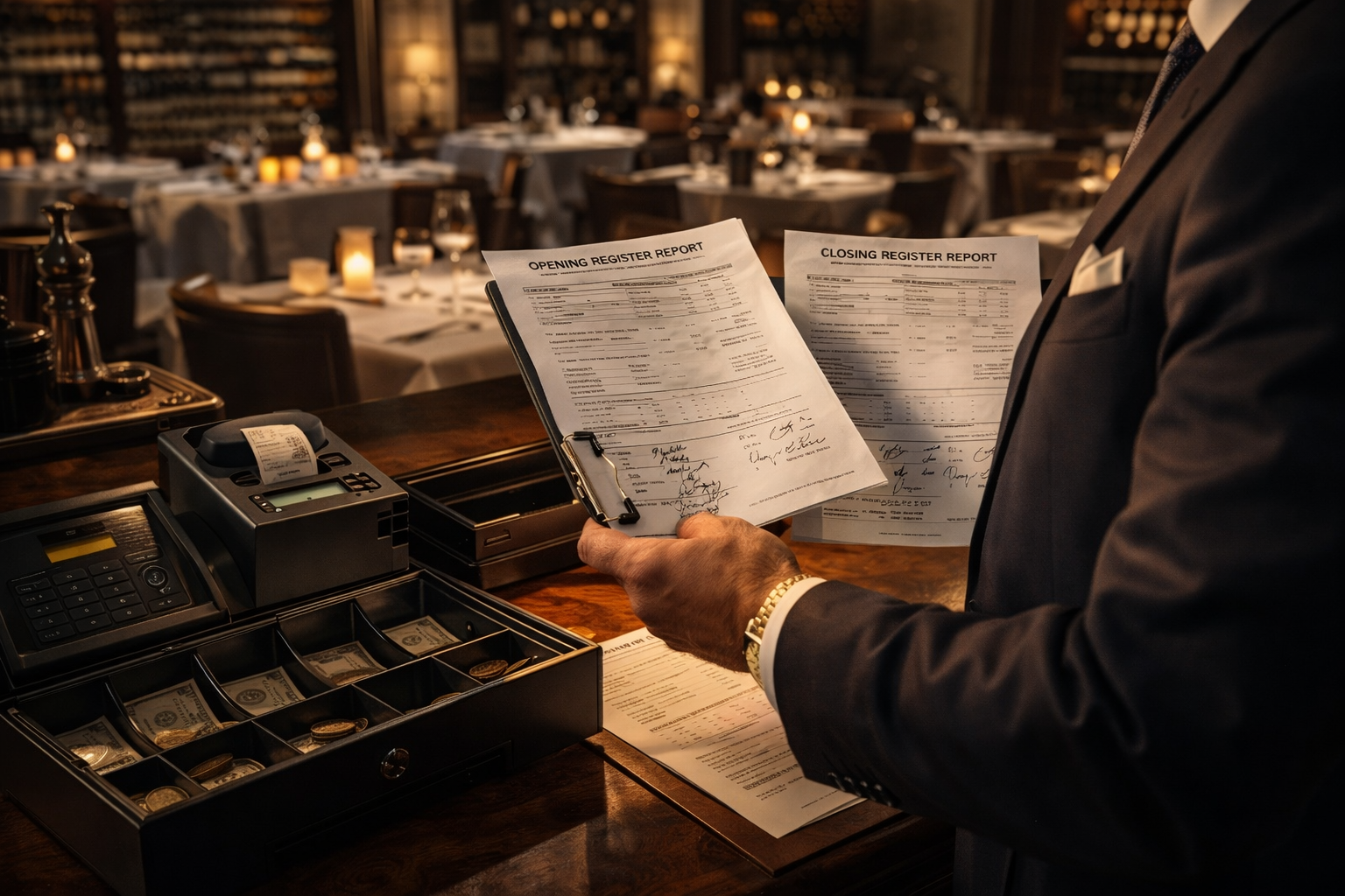 Register accountability and shift reporting